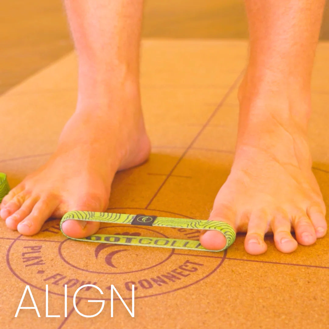 Foot performing toe alignment exercise using SoleMate tool to help correct bunion positioning