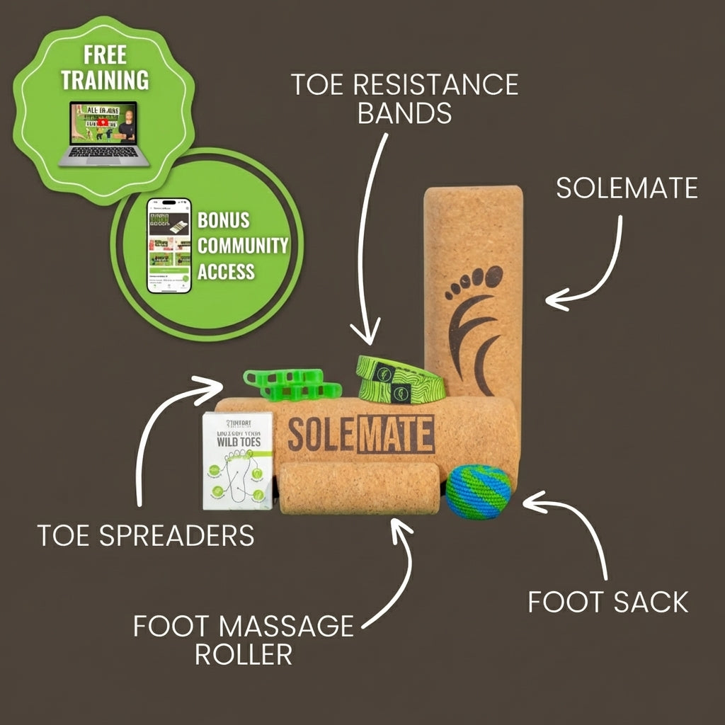 TFC SoleMate Kit with toe resistance bands toe spreaders foot roller and training tools for bunion correctio